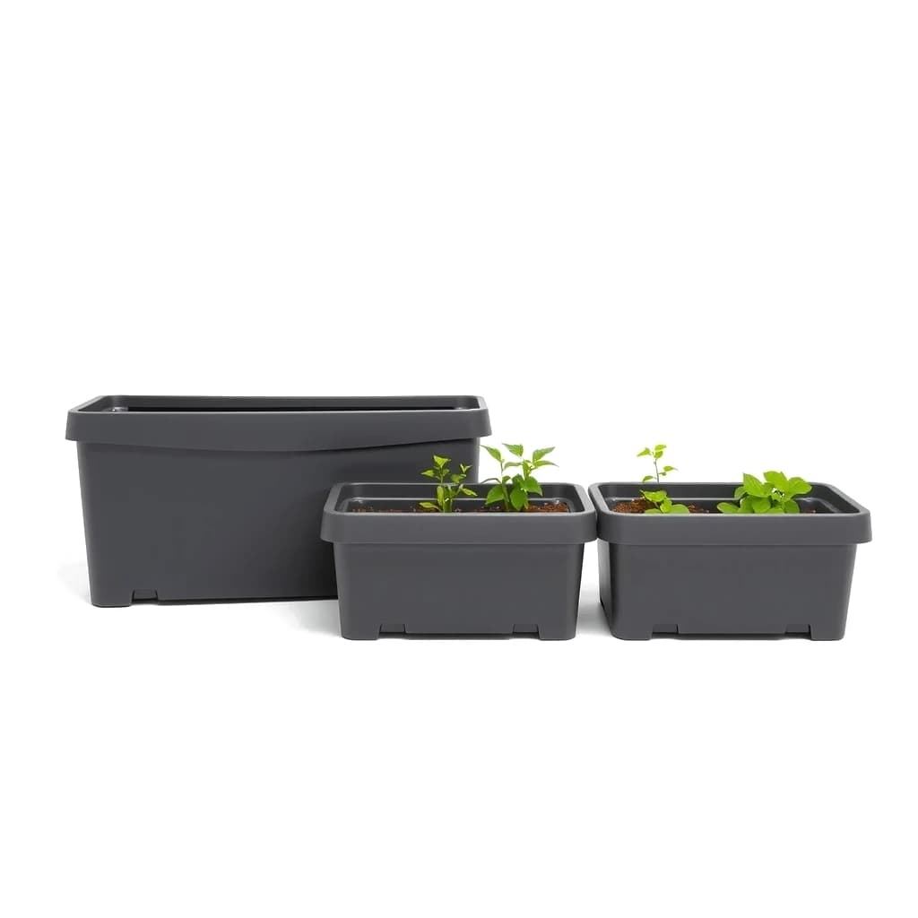 Self-watering balcony planters, set of 3